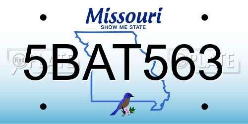 5BAT563 Missouri License Plate