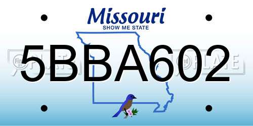 5BBA602 Missouri License Plate