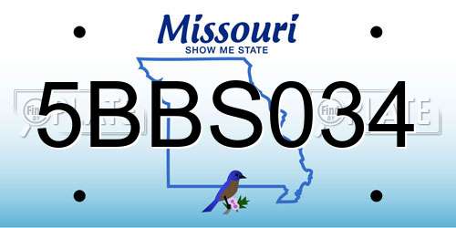 5BBS034 Missouri License Plate