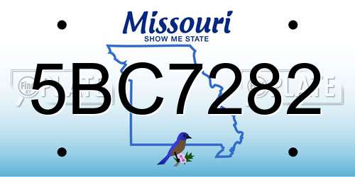 5BC7282 Missouri License Plate