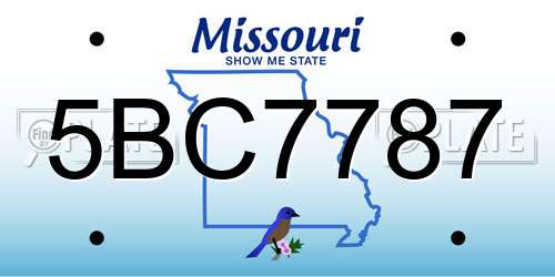 5BC7787 Missouri License Plate
