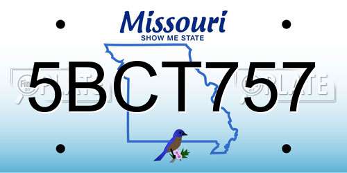 5BCT757 Missouri License Plate