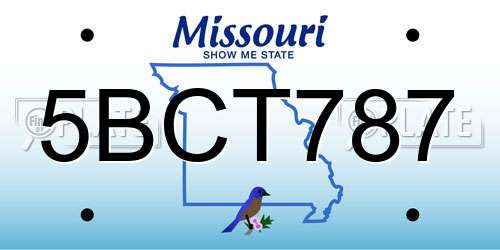 5BCT787 Missouri License Plate