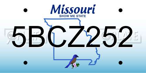5BCZ252 Missouri License Plate