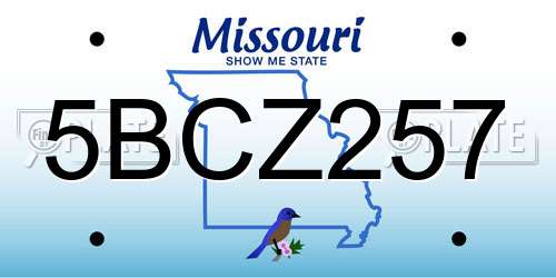 5BCZ257 Missouri License Plate