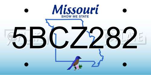 5BCZ282 Missouri License Plate