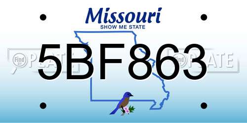 5BF863 Missouri License Plate