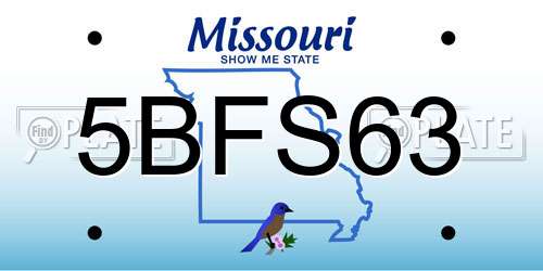 5BFS63 Missouri License Plate
