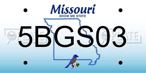 5BGS03 Missouri License Plate