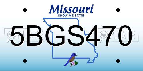 5BGS470 Missouri License Plate