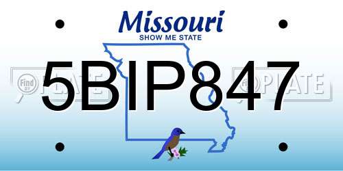 5BIP847 Missouri License Plate