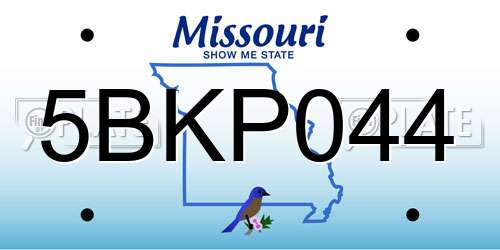 5BKP044 Missouri License Plate
