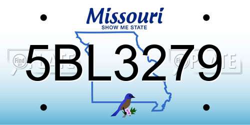 5BL3279 Missouri License Plate