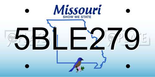 5BLE279 Missouri License Plate