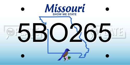 5BO265 Missouri License Plate