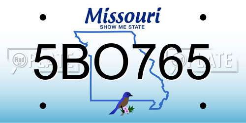 5BO765 Missouri License Plate