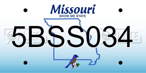 5BSS034 Missouri License Plate