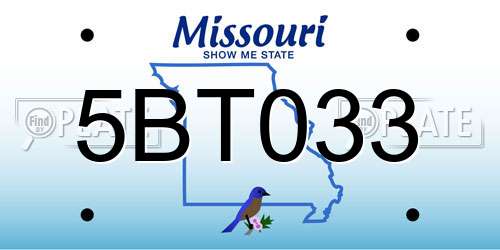 5BT033 Missouri License Plate