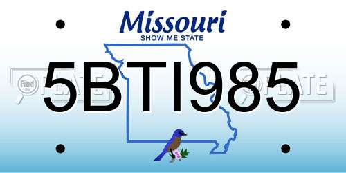 5BTI985 Missouri License Plate