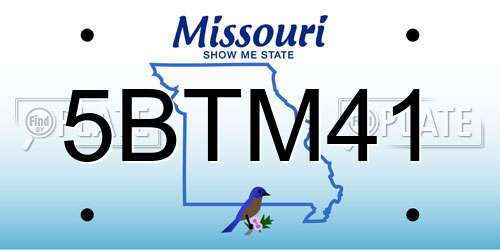 5BTM41 Missouri License Plate