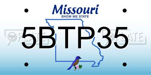 5BTP35 Missouri License Plate