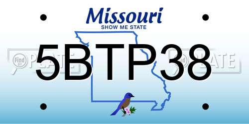 5BTP38 Missouri License Plate