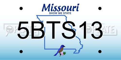 5BTS13 Missouri License Plate