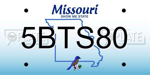 5BTS80 Missouri License Plate