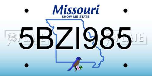 5BZI985 Missouri License Plate