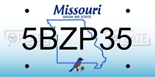 5BZP35 Missouri License Plate