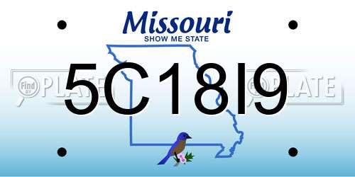 5C18I9 Missouri License Plate