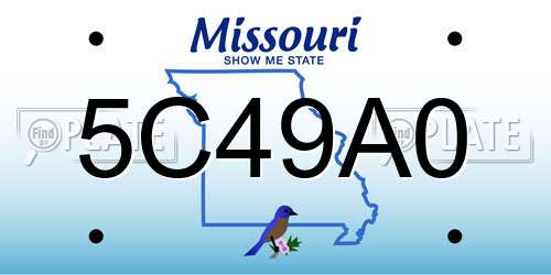 5C49A0 Missouri License Plate
