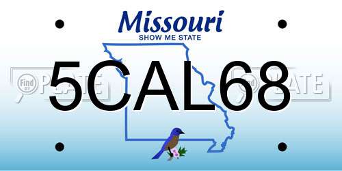 5CAL68 Missouri License Plate