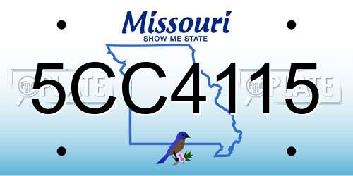 5CC4115 Missouri License Plate