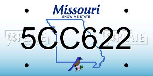5CC622 Missouri License Plate