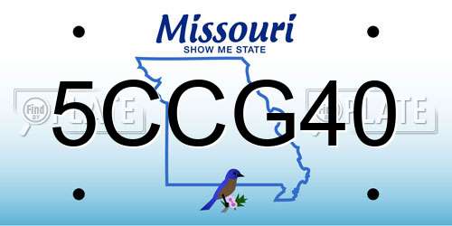 5CCG40 Missouri License Plate