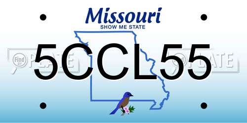 5CCL55 Missouri License Plate