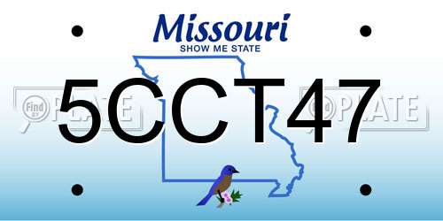 5CCT47 Missouri License Plate