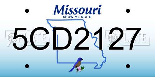 5CD2127 Missouri License Plate