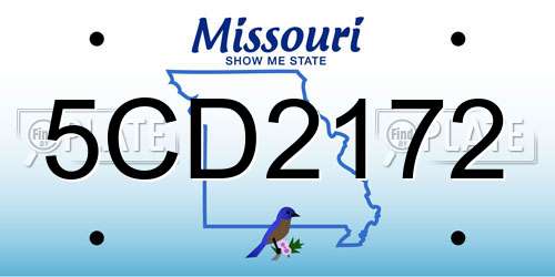 5CD2172 Missouri License Plate