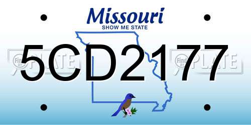 5CD2177 Missouri License Plate