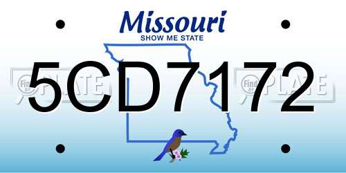 5CD7172 Missouri License Plate