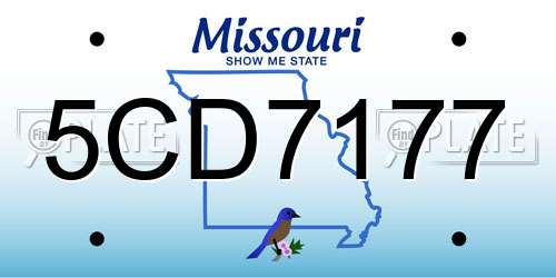 5CD7177 Missouri License Plate