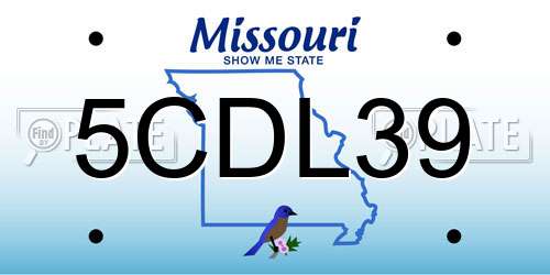 5CDL39 Missouri License Plate