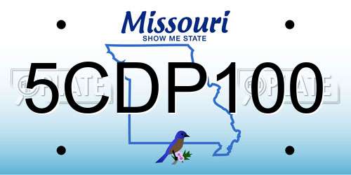 5CDP100 Missouri License Plate