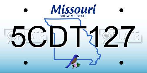 5CDT127 Missouri License Plate