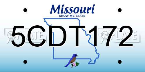 5CDT172 Missouri License Plate