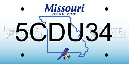 5CDU34 Missouri License Plate