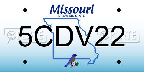 5CDV22 Missouri License Plate