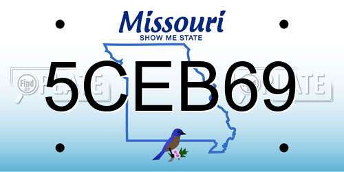 5CEB69 Missouri License Plate